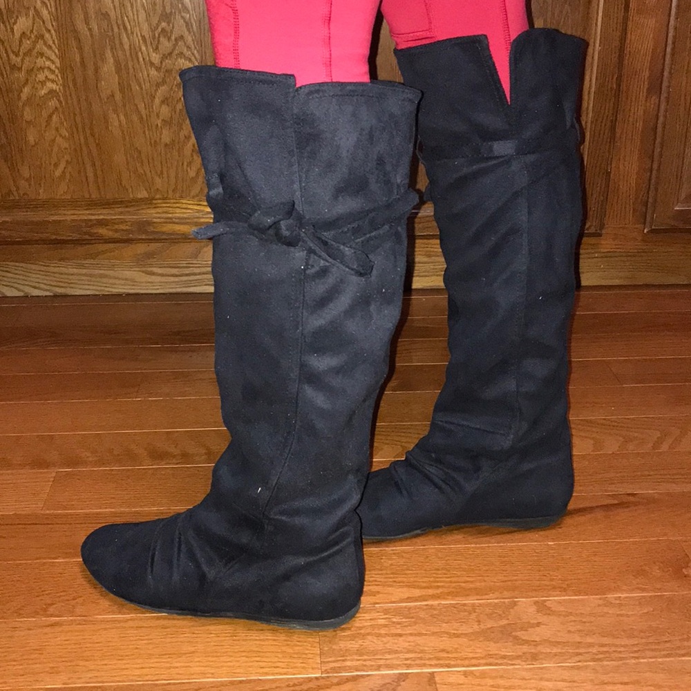 Black knee high boots